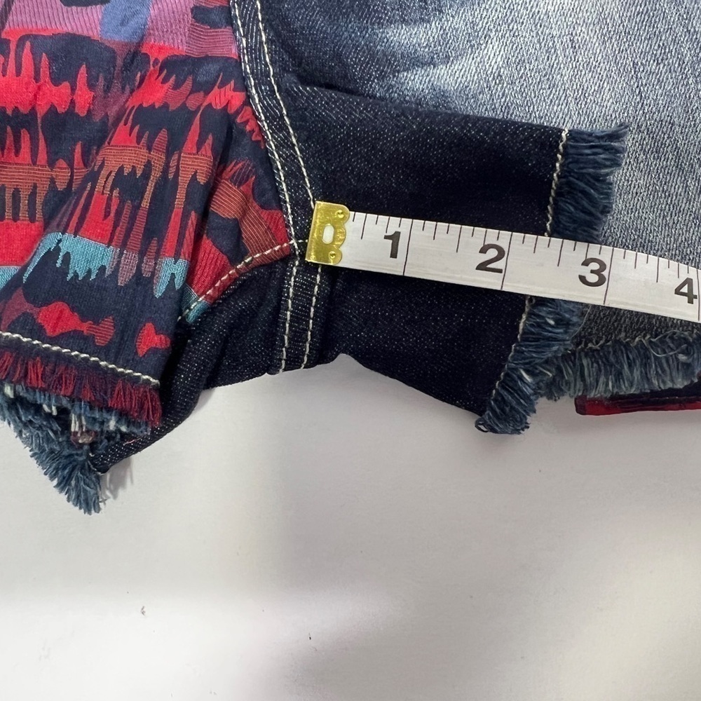 NWT Allen B by Allan Schwartz Mixed Media Vintage Blue Denim Shorts size 12 - Picture 6 of 11